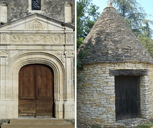 Portail de l'église et une borie