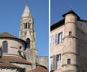 Le clocher de l'église et la Tour Ronde